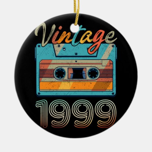 Vintage 1999 Cassette Tape Retro 24th Birthday 24  Ceramic Ornament