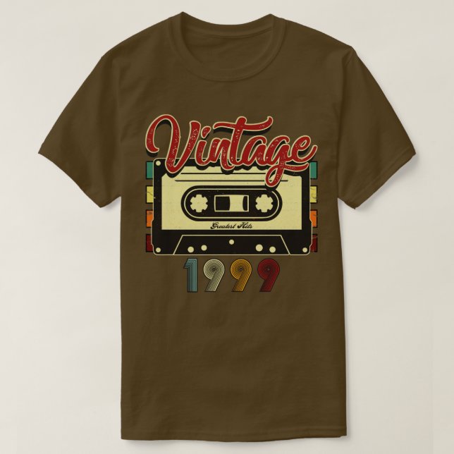 Vintage 1999 Greatest Hits Cassette Tape T-Shirt (Design Front)