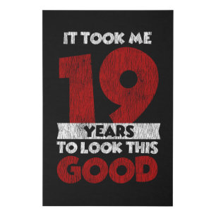 Vintage 19 Years Old Funny 19th Birthday Gift Faux Canvas Print