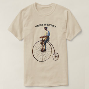 Vintage 19th Century High Wheel Bicycle with Rider T-Shirt