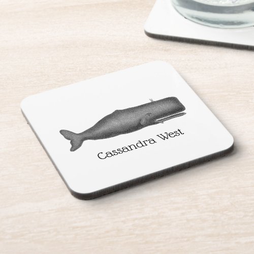 Vintage 19th Century Stylized Whale 1 N Beverage Coaster