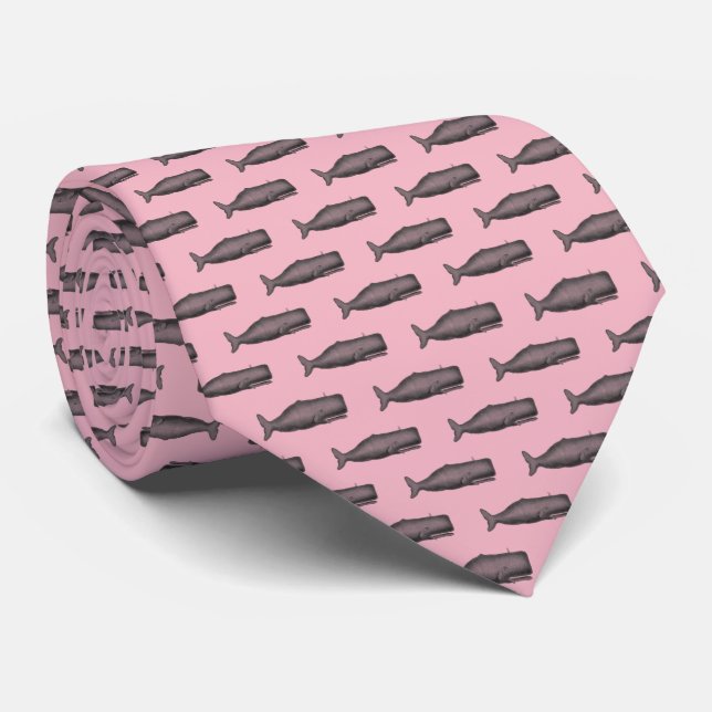 Vintage 19th Century Stylized Whale #1 N Tie (Rolled)