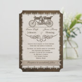 Vintage 19th Century Tandem Bicycle Wedding Invite (Standing Front)