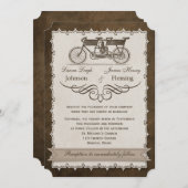 Vintage 19th Century Tandem Bicycle Wedding Invite (Front/Back)