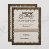 Vintage 19th Century Tandem Bicycle Wedding RSVP (Front/Back)
