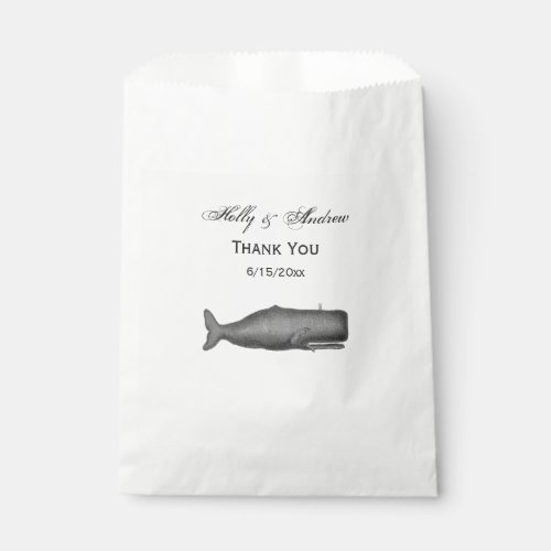 Vintage 19th Century Whale Drawing N Favor Bag