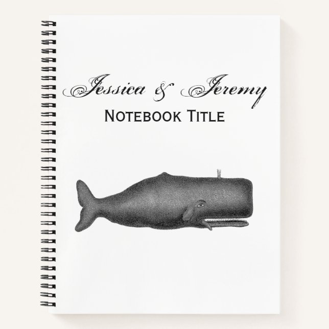 Vintage 19th Century Whale Drawing N Notebook (Front)