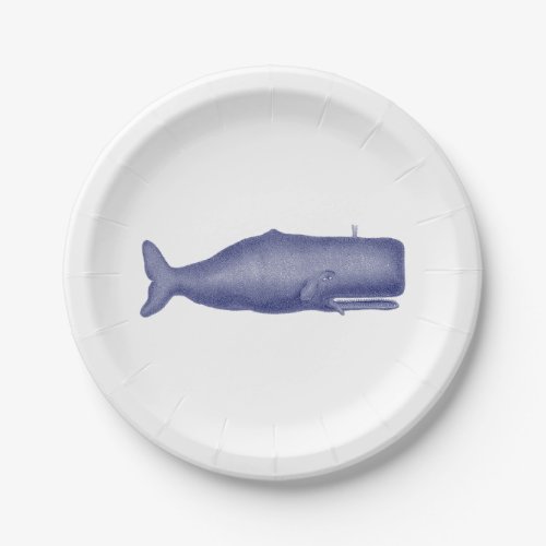 Vintage 19th Century Whale Drawing N Paper Plates