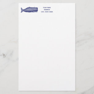 Vintage 19th Century Whale Drawing N Stationery