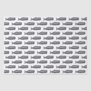 Vintage 19th Century Whale Drawing N Tissue Paper