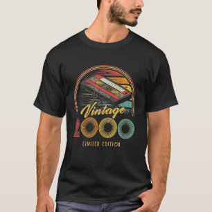 Vintage 2000 Retro Cassette 2000 22nd Birthday 22 T-Shirt