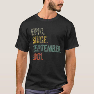 Vintage 2001 21st Birthday Epic Since September 20 T-Shirt