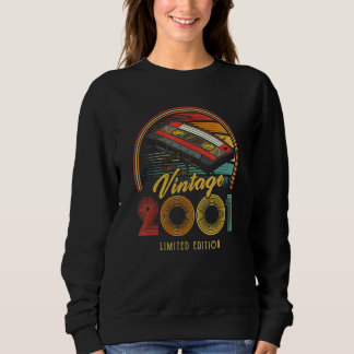 Vintage 2001 Retro Cassette 2001 21st Birthday 21 Sweatshirt