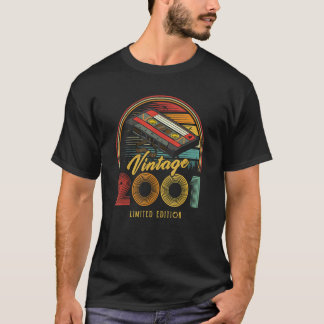 Vintage 2001 Retro Cassette 2001 21st Birthday 21 T-Shirt