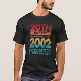 Vintage 2002  2002 20 Years Old 20th Birthday T-Shirt