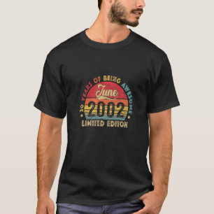 Vintage 2002 20th Birthday Retro Awesome Since Jun T-Shirt