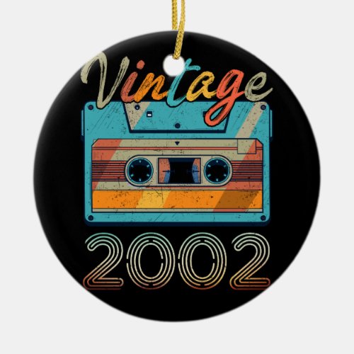 Vintage 2002 Cassette Tape Retro 21st Birthday 21  Ceramic Ornament