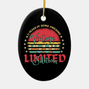 Vintage 2002 Limited Edition 21 year old 21st Ceramic Ornament