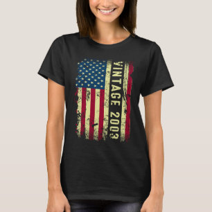 Vintage 2003 American Flag 20 Year Old  20th Birth T-Shirt