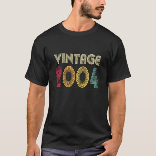 Vintage 2004 19th Birthday Gift Men Women Retro 19 T_Shirt