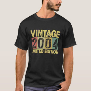 Vintage 2004 Bday 18 Years Old Funny 18th Birthday T-Shirt