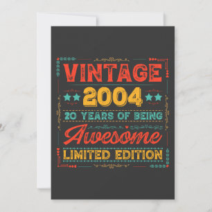 Vintage 2004 Made in 2004 20th Birthday 20 Years  Invitation
