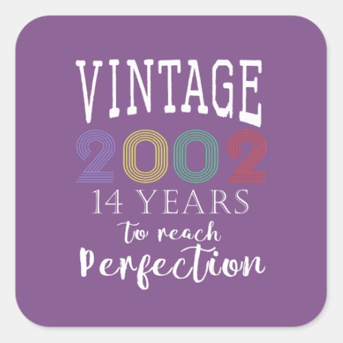 vintage 2004 years to perfection square sticker