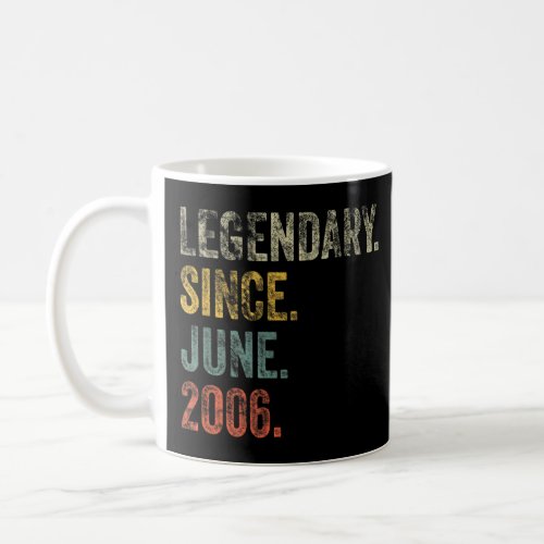 Vintage 2006 16th Birthday Legendary Since June 20 Coffee Mug