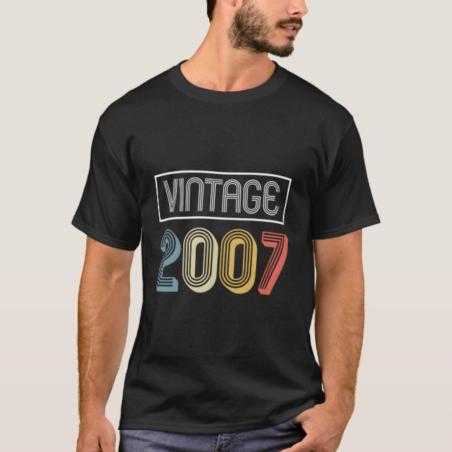 Vintage 2007 Birthday Gift T-Shirt (Front)