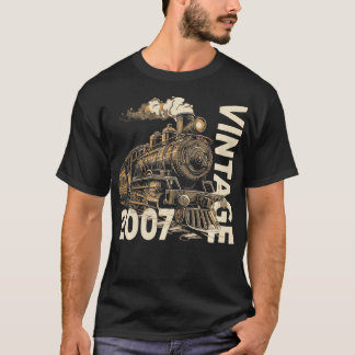 Vintage 2007 Steampunk Steam Train Locomotive 17th T-Shirt