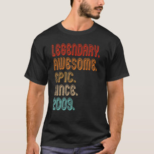 Vintage 2009 13th Birthday Legendary Awesome Epic T-Shirt