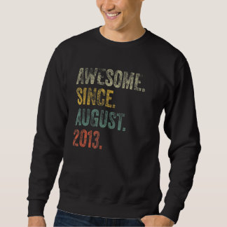Vintage 2013 9th Birthday Awesome Since August 201 Sweatshirt