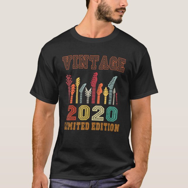 Vintage 2020 Birthday Guitar  2nd Birthday T-Shirt (Front)
