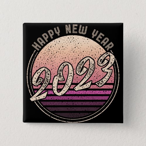 vintage 2023 happy new year button