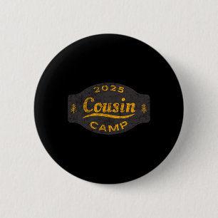 Vintage 2025 Cousin Camp Logo - Fun Summer Family Button