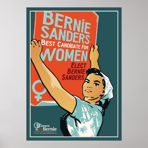 Vintage 20 x 28 Poster Women for Bernie