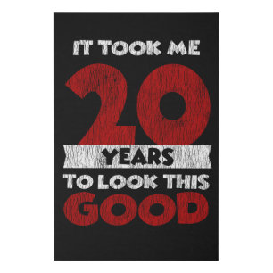Vintage 20 Years Old Funny 20th Birthday Gift Faux Canvas Print
