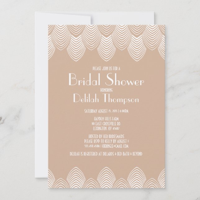 Vintage 20's Art Deco Bridal Shower Invitation (Front)