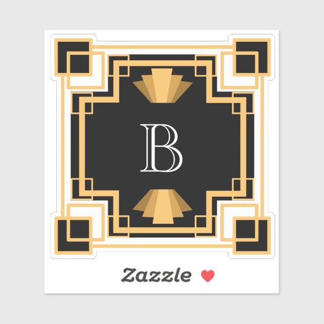 Vintage 20s Art Deco Geometric Frame Sticker (Sheet)