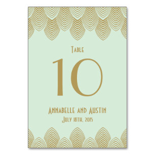 Vintage 20's Art Deco Scallop Wedding Table Number