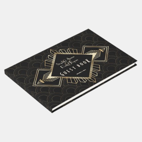 Vintage 20s Gold Black Great Gatsby Guest Book