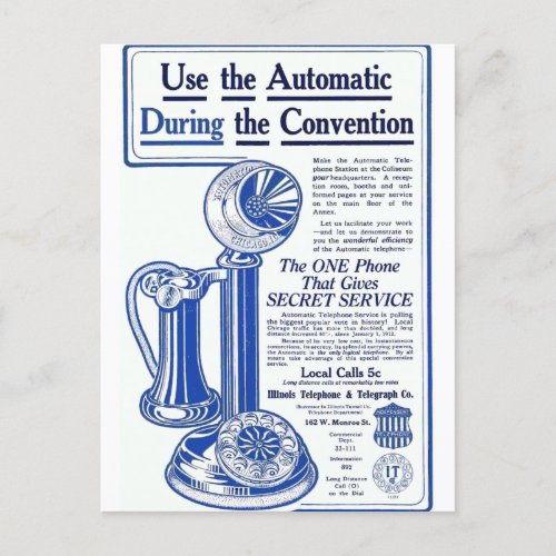 Vintage 20th Century Telephone Newspaper Advert Postcard