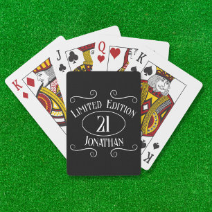 Vintage 21st Birthday For Him Limited Edition Poker Cards
