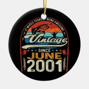 Vintage 21st Birthday June 2001 21 Year Old Ceramic Ornament