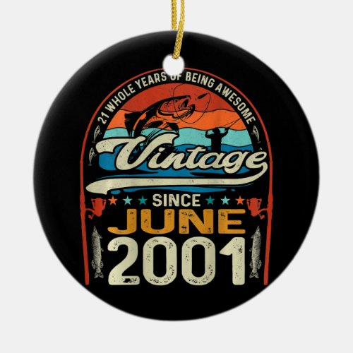 Vintage 21st Birthday June 2001 21 Year Old Ceramic Ornament