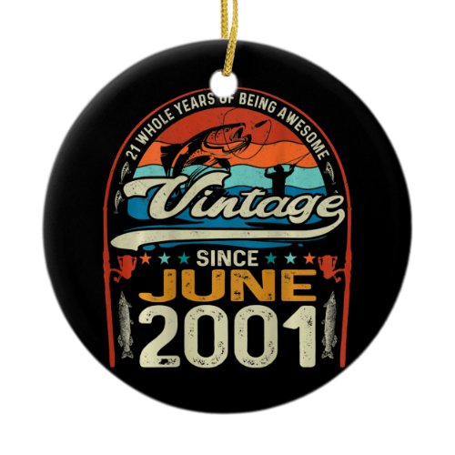 Vintage 21st Birthday June 2001 21 Year Old Ceramic Ornament