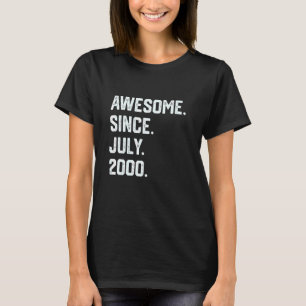 Vintage 22nd Birthday Awesome Since July 2000 22 Y T-Shirt