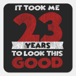 Vintage 23 Years Old Funny 23rd Birthday Gift Square Sticker