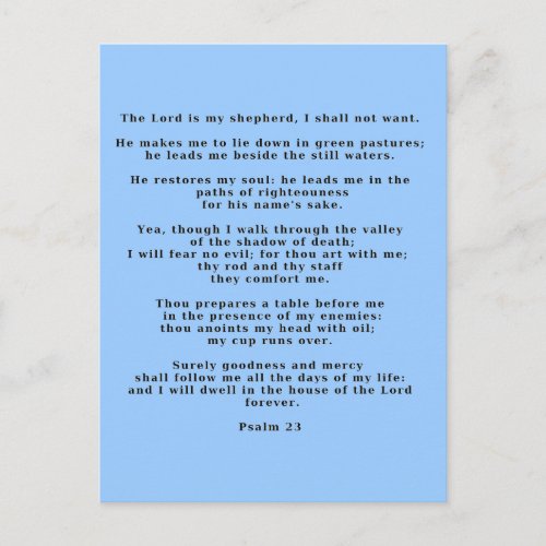 Vintage 23rd Psalm Postcard