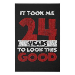 Vintage 24 Years Old Funny 24th Birthday Gift Faux Canvas Print